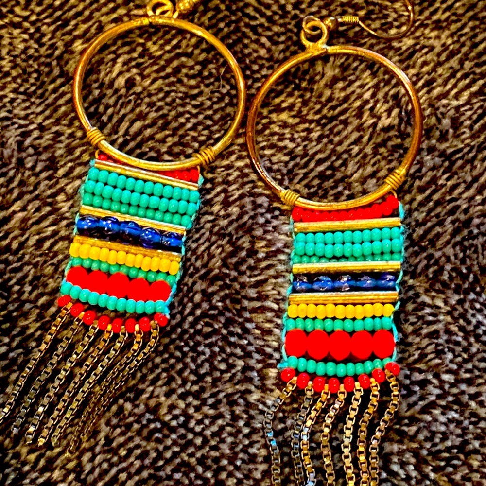 Noonday multicolored beaded earrings